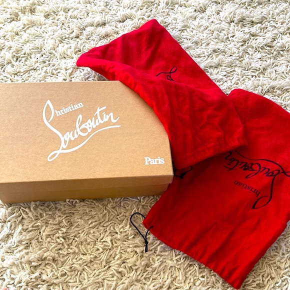 Christian Louboutin Decoltish Red Velvet Heels - Picture 13 of 14